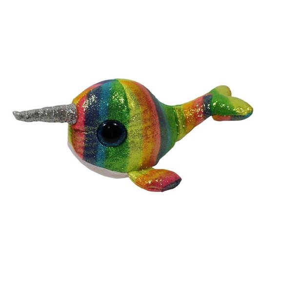 Ty Beanie Boos Nori Narwhal Whale Rainbow Fish Plush Stuffed Animal 2019 - Picture 2 of 7